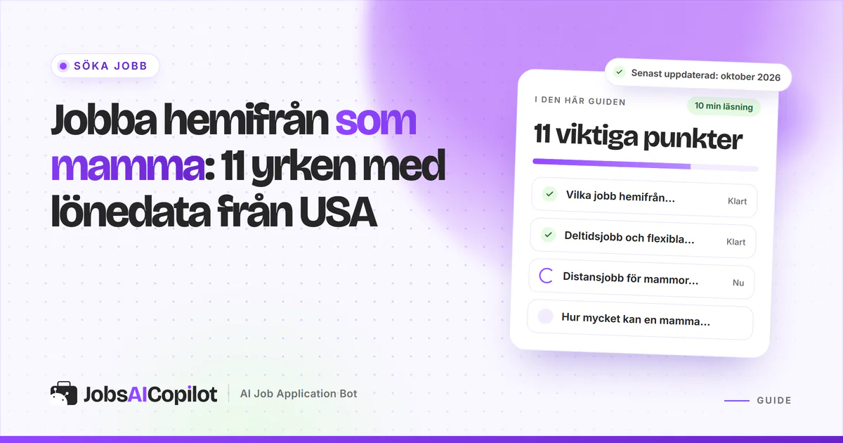 Jobba hemifrån som mamma: laptop och anteckningsbok på ett köksbord på ett JobsAICopilot-omslag