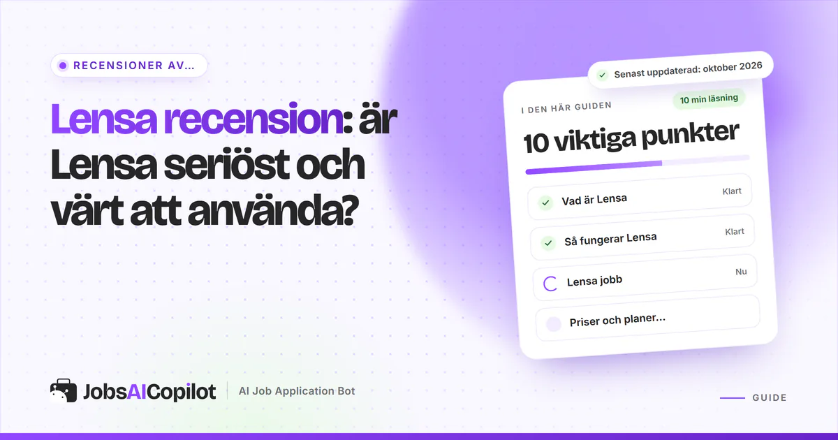 Lensa recension 2026: hur den gratis jobbsökmotorn Lensa fungerar, för- och nackdelar och alternativ