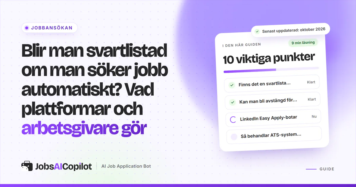 Svartlistad av automatiska ansökningar? LinkedIns och Indeeds regler för botar, ATS-flaggor för dubbletter och säkra rutiner