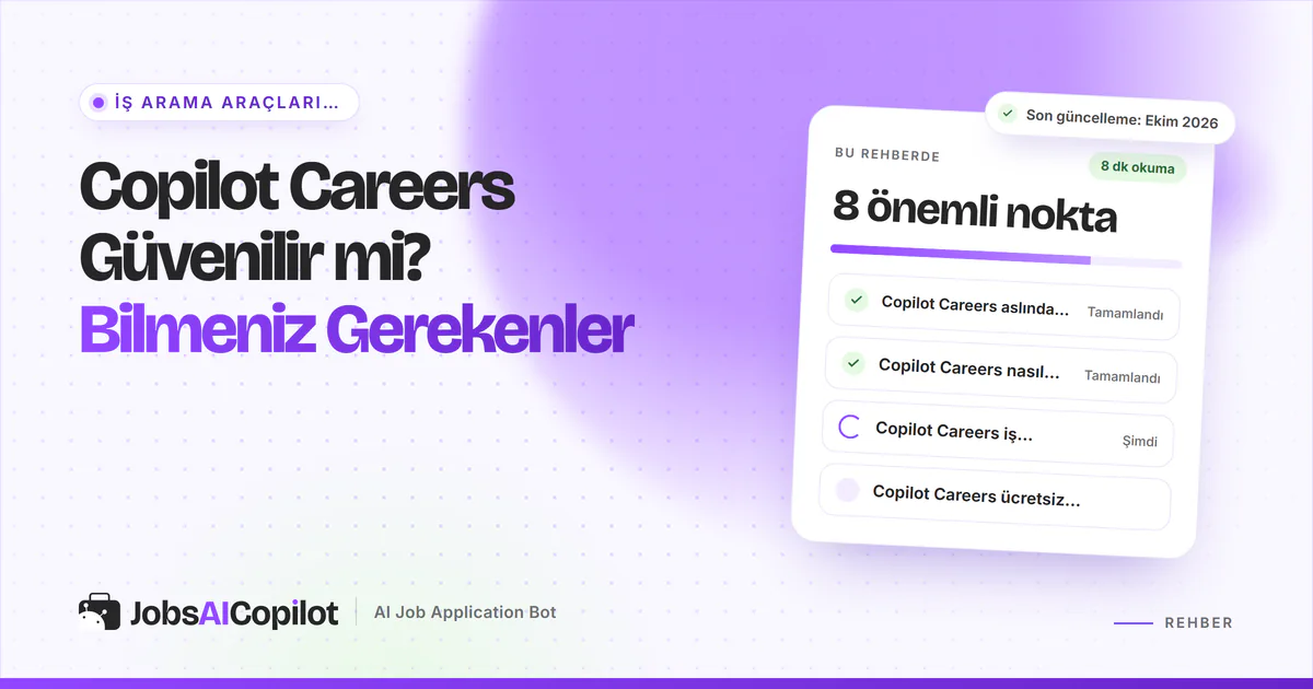 Copilot Careers güvenilir mi kartı: sitenin ne olduğu, nasıl çalıştığı ve iş garantisi verip vermediği, mor kapakta