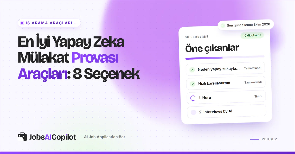 En iyi yapay zeka mülakat provası araçları kartı: neden yapay zekayla prova, hızlı karşılaştırma ve 8 aracın listesi