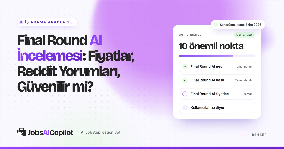 Final Round AI inceleme kartı: araç nedir, nasıl çalışır, Ekim 2026 fiyatları ve kullanıcı görüşleri, mor kapakta