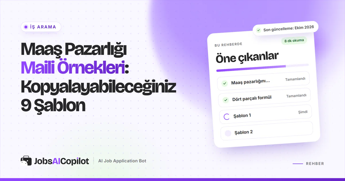 Maaş pazarlığı maili örnekleri kartı: e-postayla pazarlığın zamanı, 4 parçalı formül ve karşı teklif şablonları
