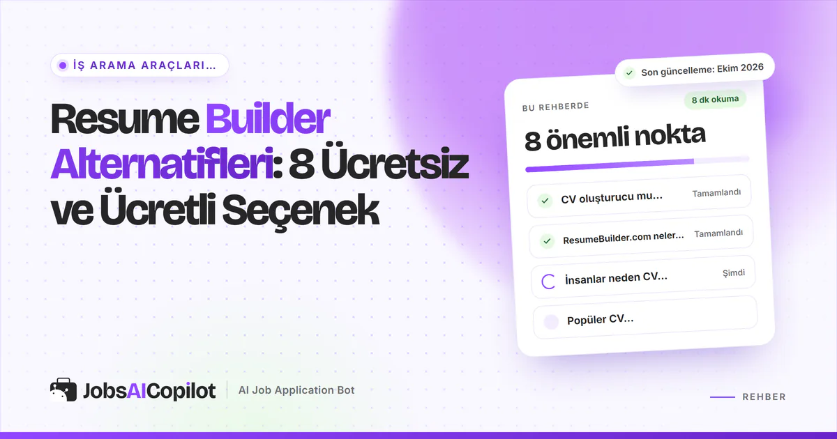 Resume Builder alternatifleri kartı: CV oluşturucu mu ResumeBuilder.com mu, sitenin sundukları ve gerçek maliyetler
