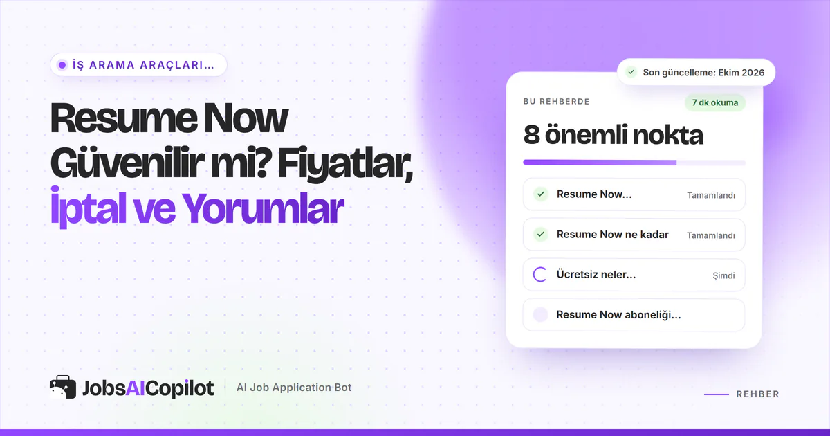 Resume Now güvenilir mi kartı: site nedir, ne kadar tutar, ücretsiz neler yapılır ve iptal adımları, mor kapakta