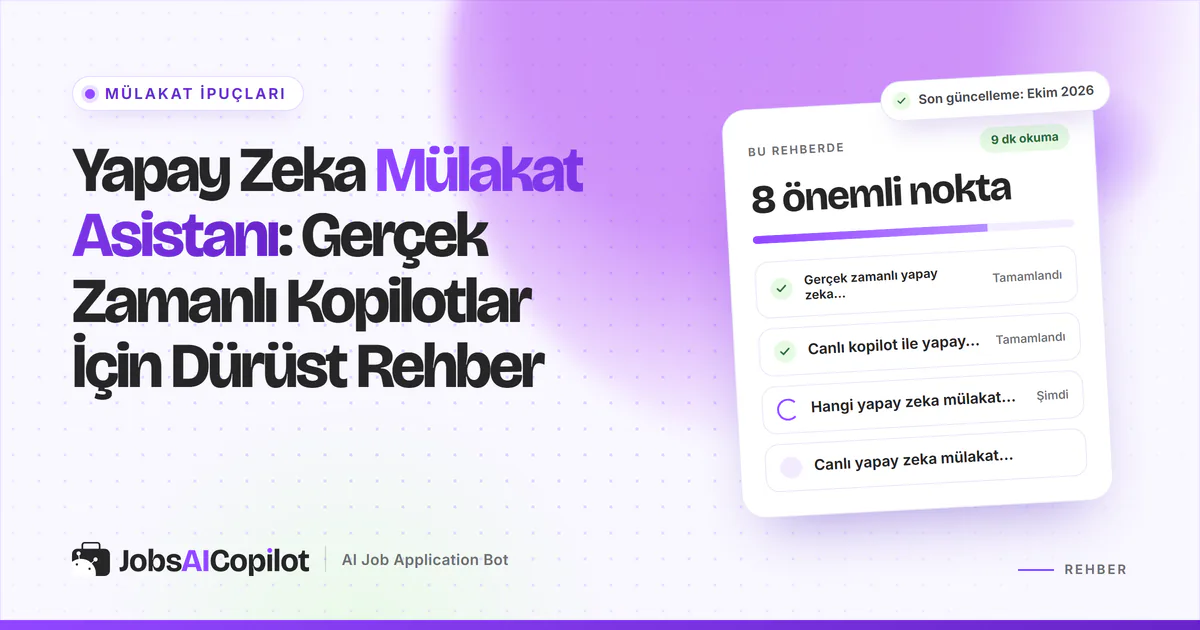 Görüntülü mülakattaki aday, canlı bir yapay zeka kopilotu ile mülakat provası arasında seçim yapıyor