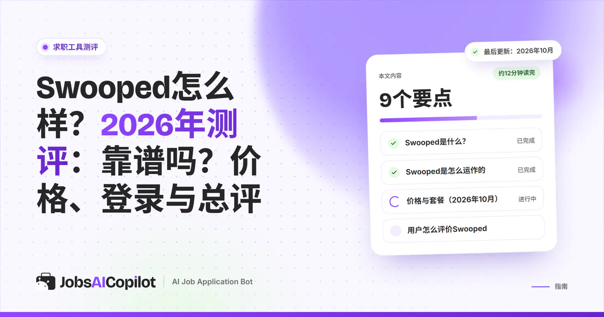 Swooped测评封面：标题卡片写着Swooped靠谱吗？附价格、登录和总评清单